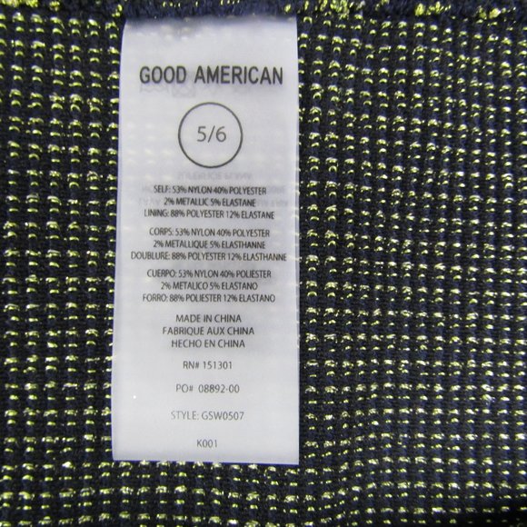 Good American NEW 2XL/3XL Black Metallic Always Fits Cheeky Swimsuit Bottom 5/6 - Picture 3 of 8